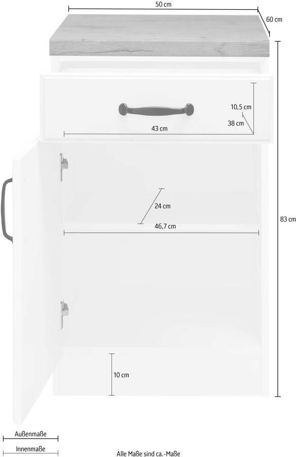 Wiho Küchen Onderkast Erla 50 cm breed met vakkenfront - Foto 5