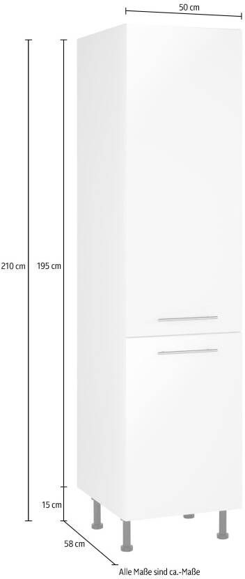 Wiho Küchen Smalle kast Ela 50 cm breed in hoogte verstelbare poten