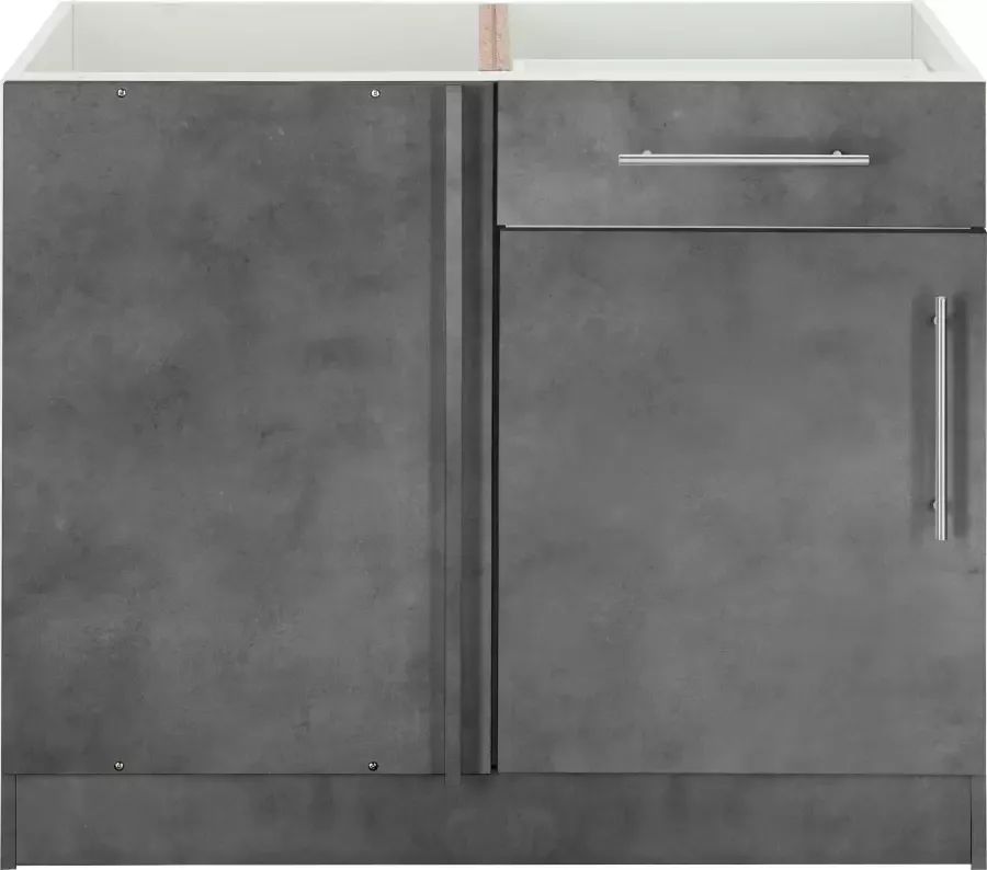 Wiho Küchen Hoekonderkast Cali 100 cm breed ontwerpafmeting 110 cm zonder werkblad - Foto 3