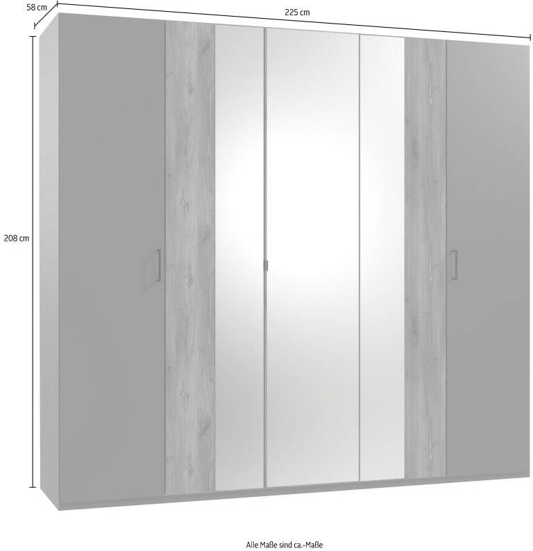 Wimex Draaideurkast Kreta met spiegeldeuren 225 cm breed - Foto 2