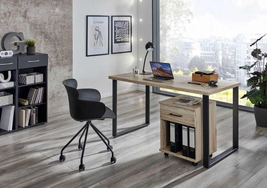 Wimex Kastje op wieltjes Home Desk met 1 lade 46 cm breed 58 cm hoog - Foto 2