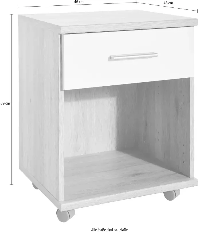 Wimex Kastje op wieltjes Joker Kast met 1 lade en open vak ook ideaal als nachtkastje