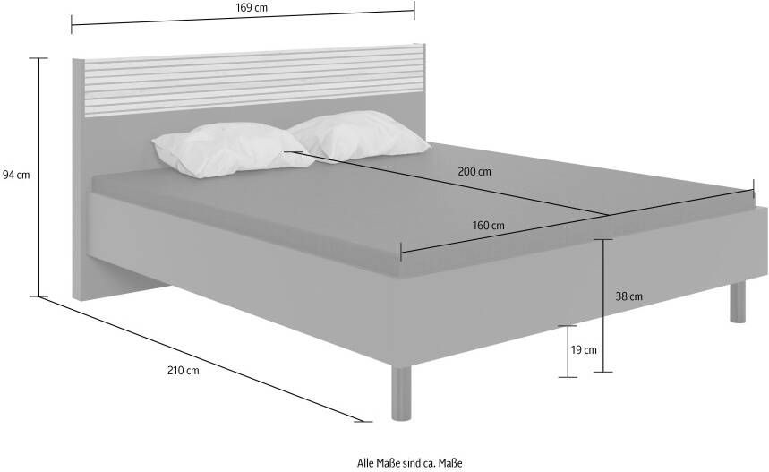 Wimex Ledikant Rotterdam Set inclusief 2 nachtkastjes trendy lamellen-look in het hoofdbord - Foto 5