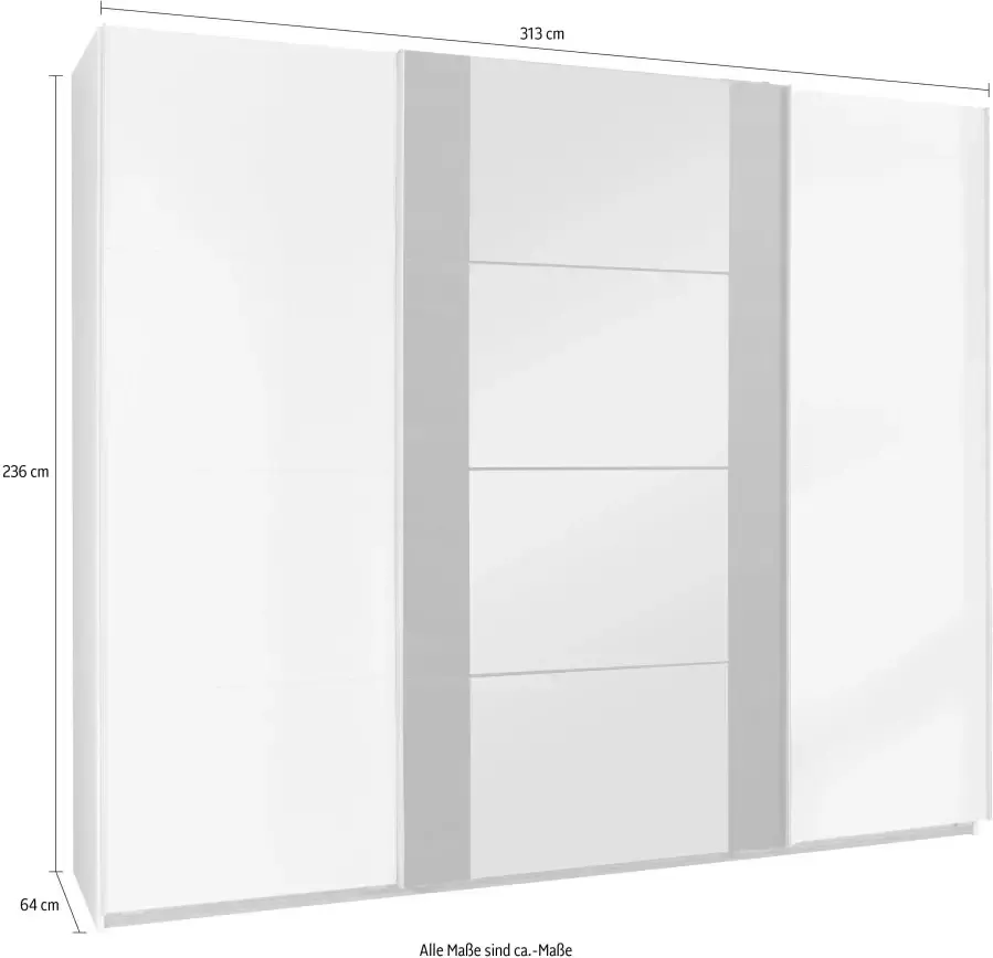 Wimex Zweefdeurkast Bern schuifdeurkast TOPSELLER Kast met extra indeling kapstok - Foto 5