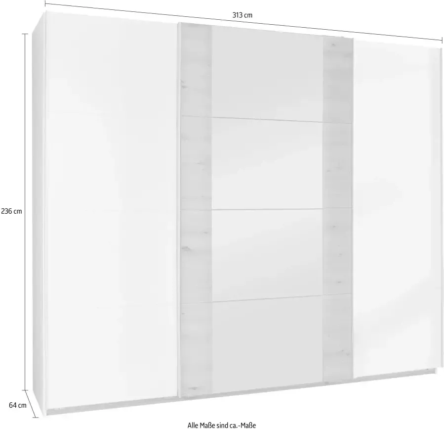 Wimex Zweefdeurkast Bern schuifdeurkast TOPSELLER Kast met extra indeling kapstok - Foto 5
