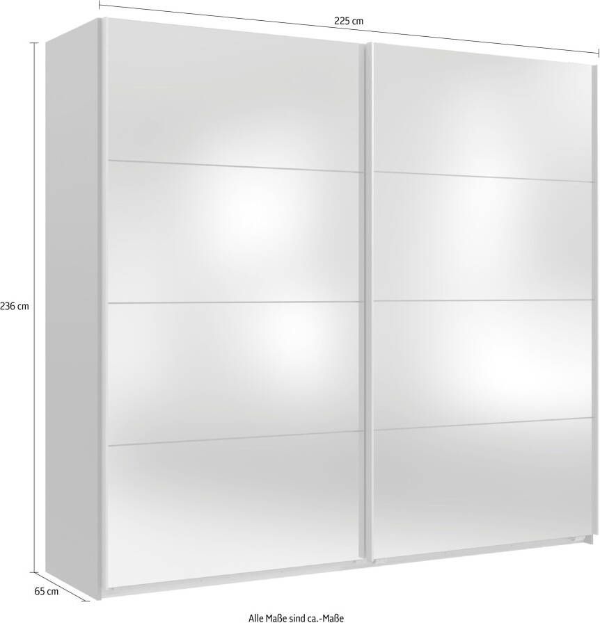 Wimex Zweefdeurkast Engeland 2-deurs met volledig gespiegelde voorkant van de kast in verschillende breedtematen - Foto 2
