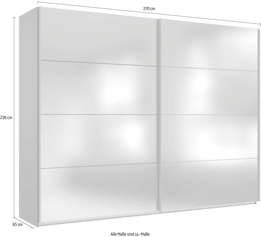 Wimex Zweefdeurkast Engeland 2-deurs met volledig gespiegelde voorkant van de kast in verschillende breedtematen