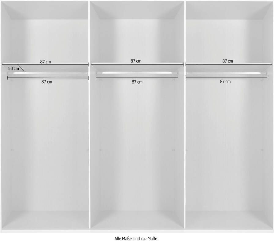 Wimex Zweefdeurkast Engeland 3-deurs met volledig gespiegelde voorkant van de kast in verschillende breedtematen - Foto 2