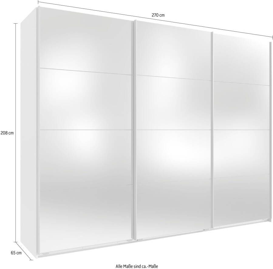 Wimex Zweefdeurkast Engeland 3-deurs met volledig gespiegelde voorkant van de kast in verschillende breedtematen - Foto 1