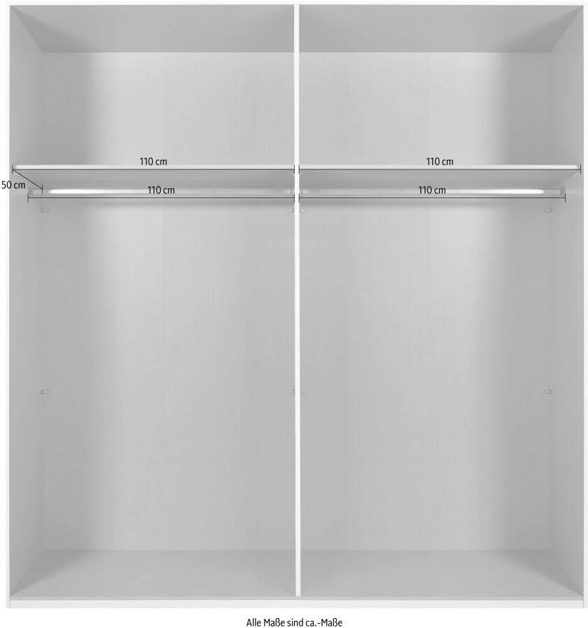 Wimex Zweefdeurkast Malaga 3-deurs kledingkast met akoestische panelen look en spiegel - Foto 3
