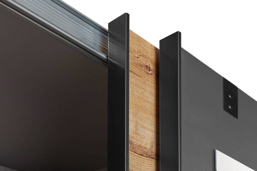 Wimex Zweefdeurkast Malmö kledingkast optioneel met of zonder spiegel Kledingkast in industriële stijl 225 of 270 cm breed - Foto 14