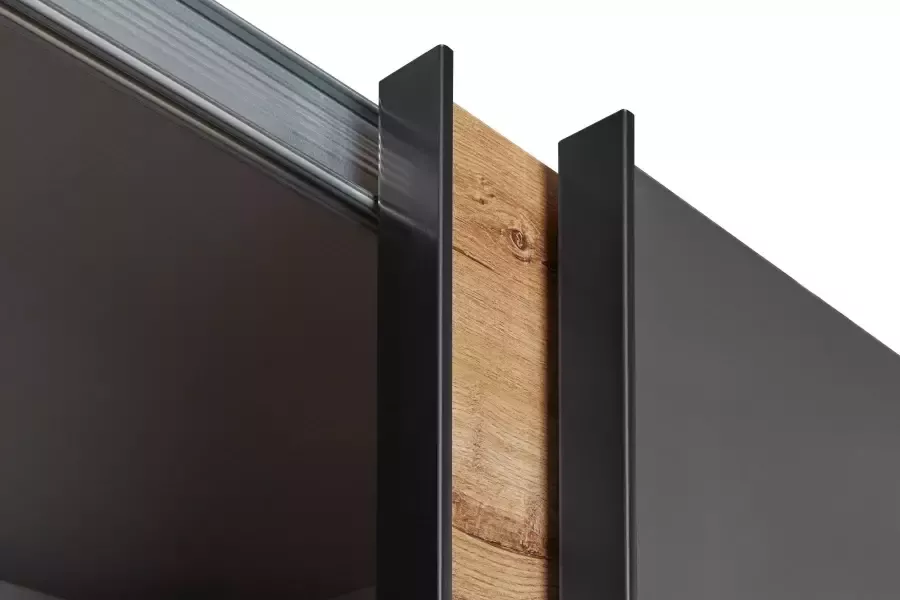 Wimex Zweefdeurkast Malmö kledingkast optioneel met of zonder spiegel Kledingkast in industriële stijl 225 of 270 cm breed - Foto 17