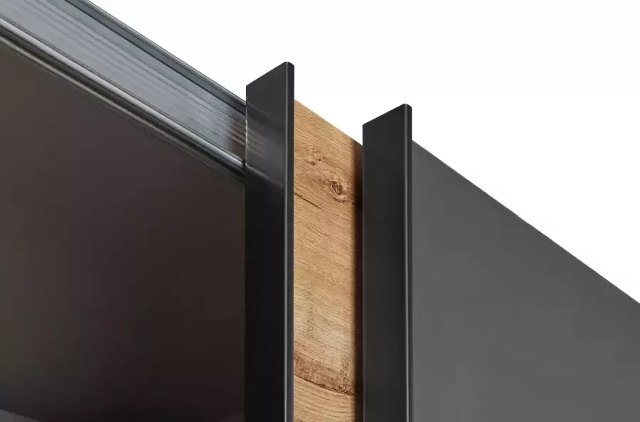 Wimex Zweefdeurkast Malmö kledingkast optioneel met of zonder spiegel Kledingkast in industriële stijl 225 of 270 cm breed - Foto 18