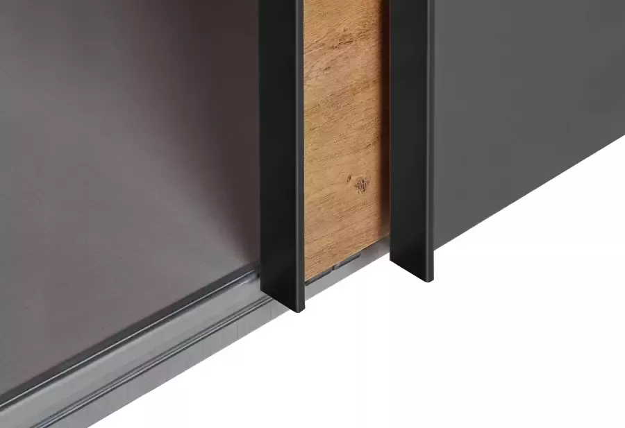 Wimex Zweefdeurkast Malmö kledingkast optioneel met of zonder spiegel Kledingkast in industriële stijl 225 of 270 cm breed - Foto 12