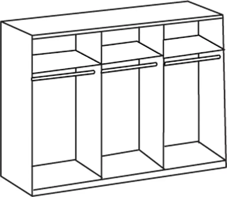 Wimex Zweefdeurkast Monaco met glazen elementen - Foto 2