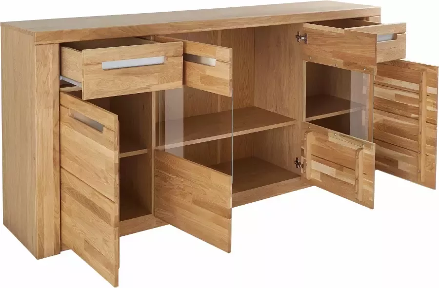 Home affaire Dressoir Kolding Breedte 200 cm met 2 glasdeuren en 2 houten deuren - Foto 8