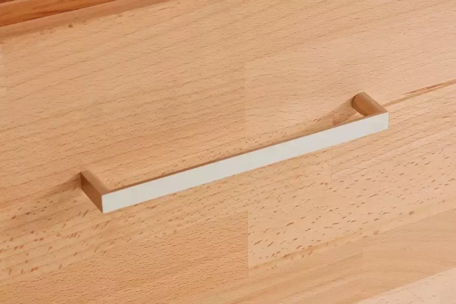 Home affaire Dressoir Ribe 130cm breed fronten massief hout 7 vakken Hout massief houtmateriaal metalen handgrepen 3 deuren - Foto 5