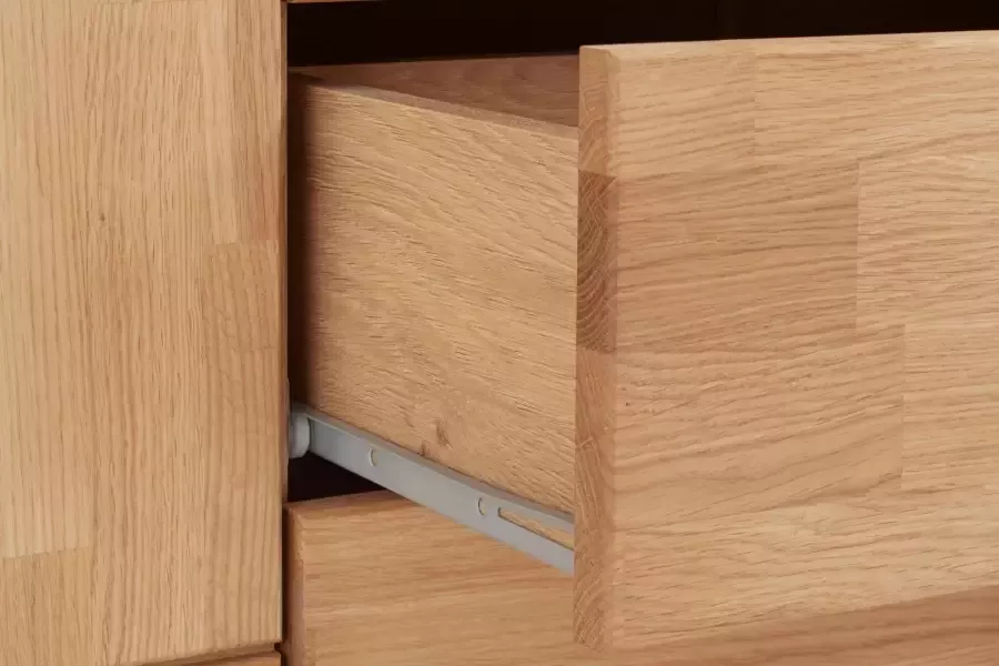 Home affaire Dressoir Ribe 180cm breed fronten massief hout 7 vakken variabele bodems - Foto 3