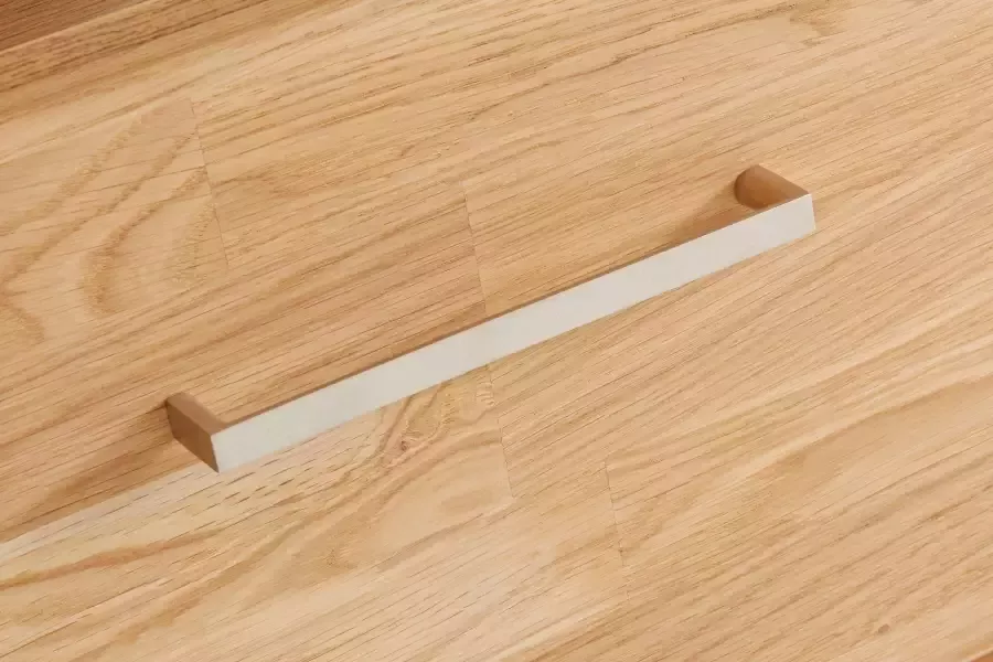 Home affaire Dressoir Ribe 180cm breed 9 vakken Hout massief houtmateriaal metalen handgrepen 2 deuren met glazen inzet - Foto 3