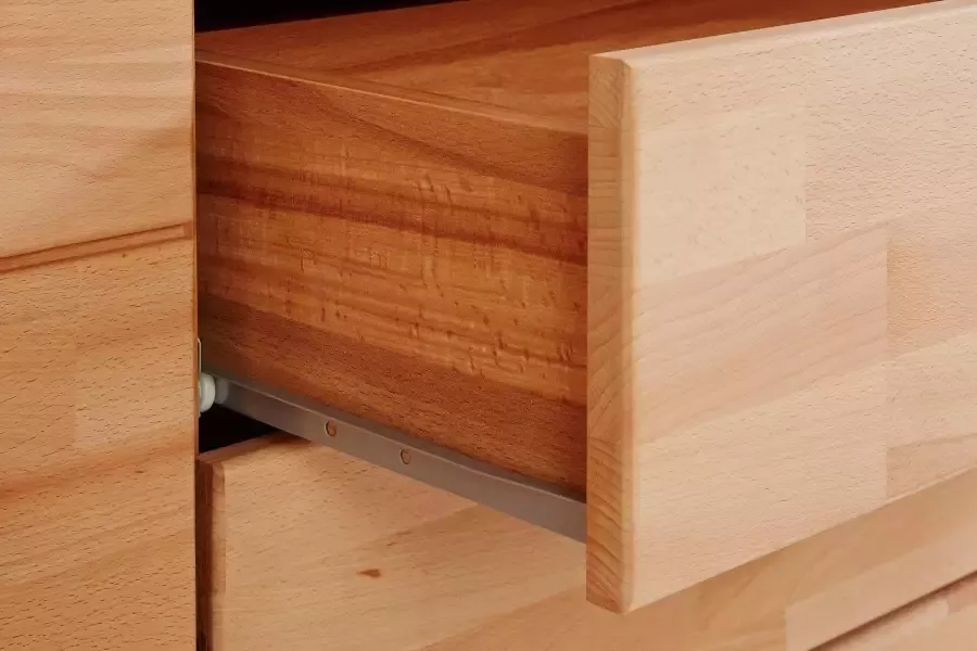 Home affaire Dressoir Ribe 180cm breed fronten massief hout 7 vakken Hout massief houtmateriaal metalen handgrepen 2 deuren 3 laden - Foto 4