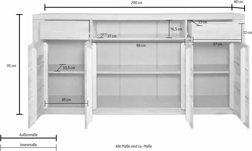 Home affaire Dressoir Zara Breedte 200 cm - Foto 9