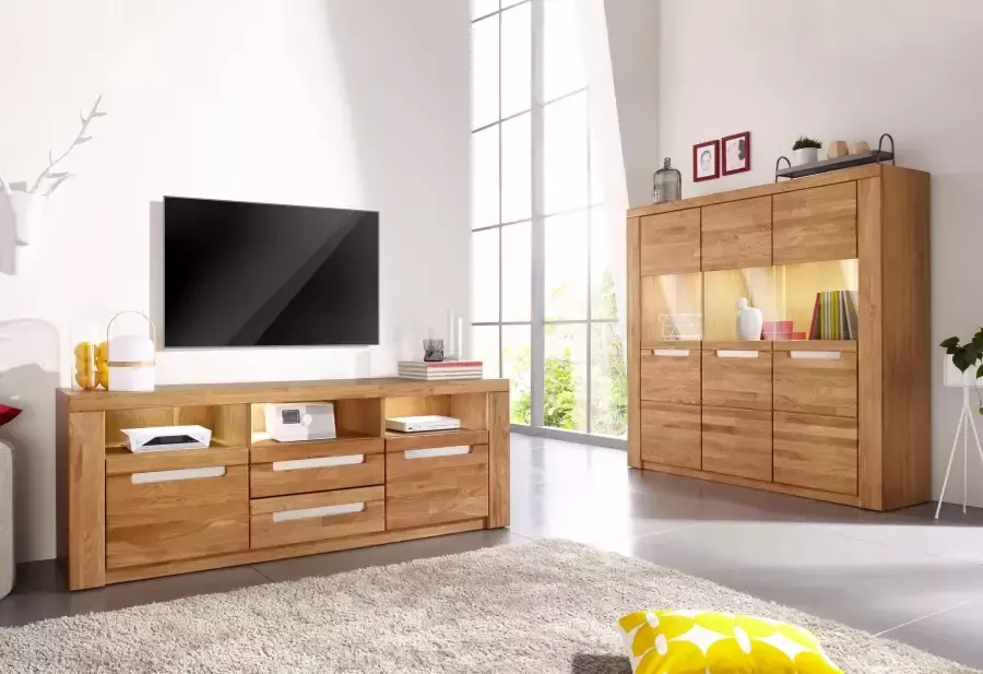 Home affaire Highboard Kolding Breedte 140 cm met 3 glasdeuren - Foto 7