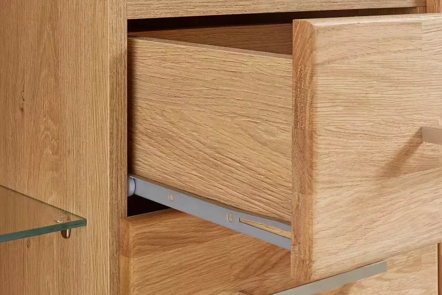 Home affaire Highboard Ribe 130cm breed 145cm hoog fronten massief hout 12 vakken - Foto 7