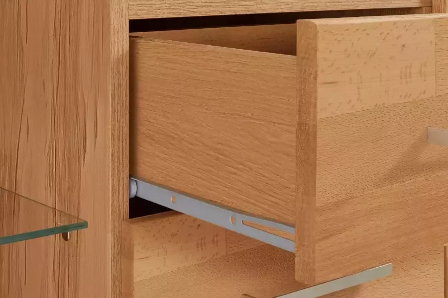 Home affaire Highboard Ribe 130cm breed 145cm hoog fronten massief hout 12 vakken - Foto 7