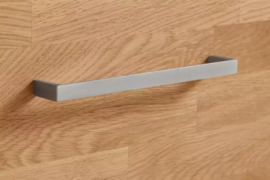 Home affaire Kast Celle 90cm breed 35 cm diep fronten massief hout massief houtmateriaal metalen handgrepen 3 brede vakken - Foto 7