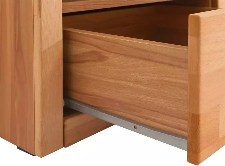 Home affaire Tv-meubel Logo 130cm breed 42 cm diep fronten massief hout kabeldoorvoer