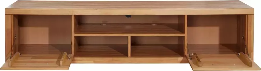 Home affaire Tv-meubel Logo 200cm breed 42 cm diep fronten massief hout kabeldoorvoer - Foto 10