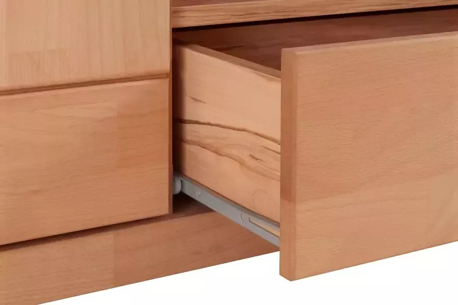 Home affaire Tv-meubel Ribe 160cm breed 55cm hoog Corpus houtmateriaal glazen inzet van gehard glas planken verstelbaar - Foto 4