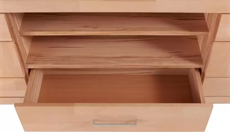 Home affaire Tv-meubel Ribe 160cm breed 55cm hoog Corpus houtmateriaal glazen inzet van gehard glas planken verstelbaar - Foto 7