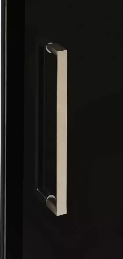 Home affaire Vitrinekast Ribe 125cm hoog 4 vakken 1 glazen plank variabel inzetbaar Massief hout houtmateriaal donker gehard glas metalen handgrepen - Foto 7