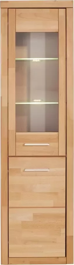Home affaire Vitrinekast Logo 180cm hoog 42 cm diep fronten massief hout 5 vakken variabele bodems - Foto 8
