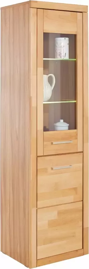 Home affaire Vitrinekast Logo 180cm hoog 42 cm diep fronten massief hout 5 vakken variabele bodems - Foto 6