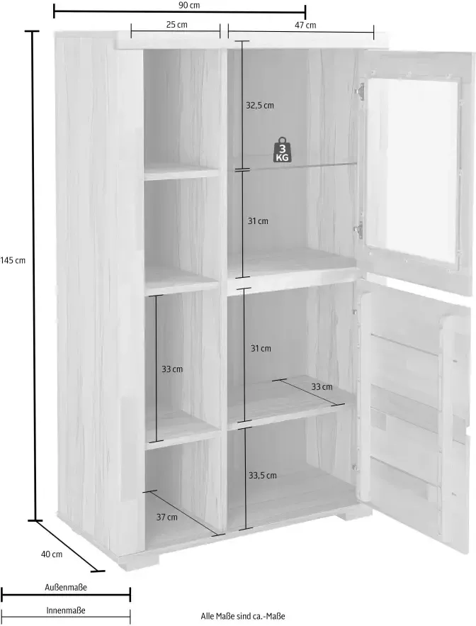 Home affaire Vitrinekast Denis Opbergvitrine hoogte 145 cm - Foto 2