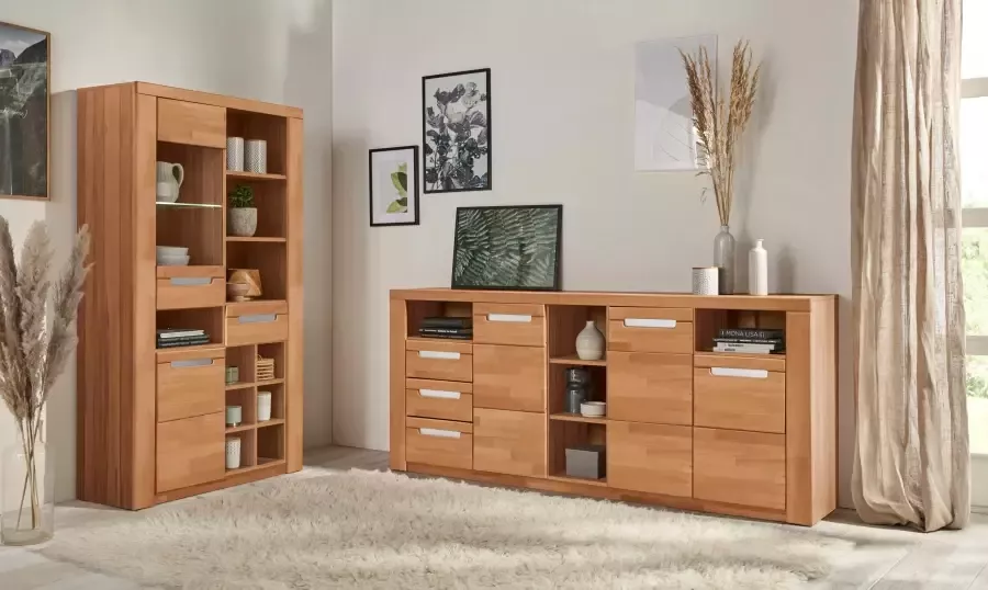 Home affaire Vitrinekast Kolding gedeeltelijk massief - Foto 5