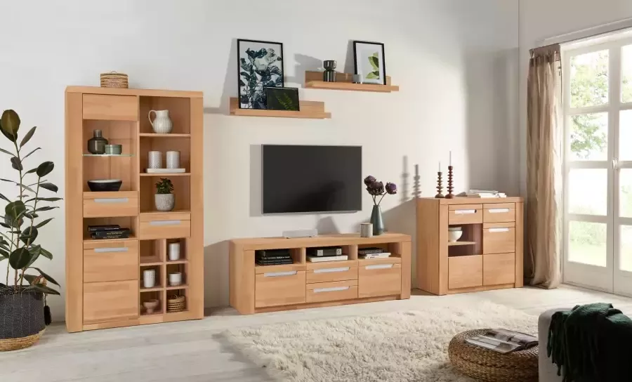 Home affaire Vitrinekast Kolding gedeeltelijk massief - Foto 4