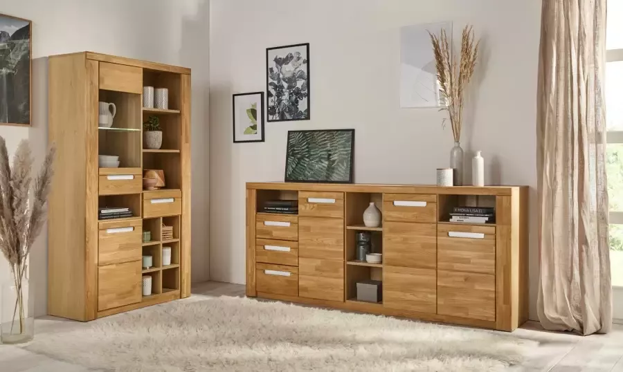 Home affaire Vitrinekast Kolding gedeeltelijk massief - Foto 5