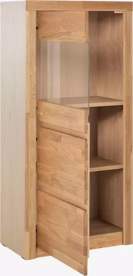 Home affaire Vitrinekast Silkeborg mooie greeploze look gedeeltelijk massief - Foto 3