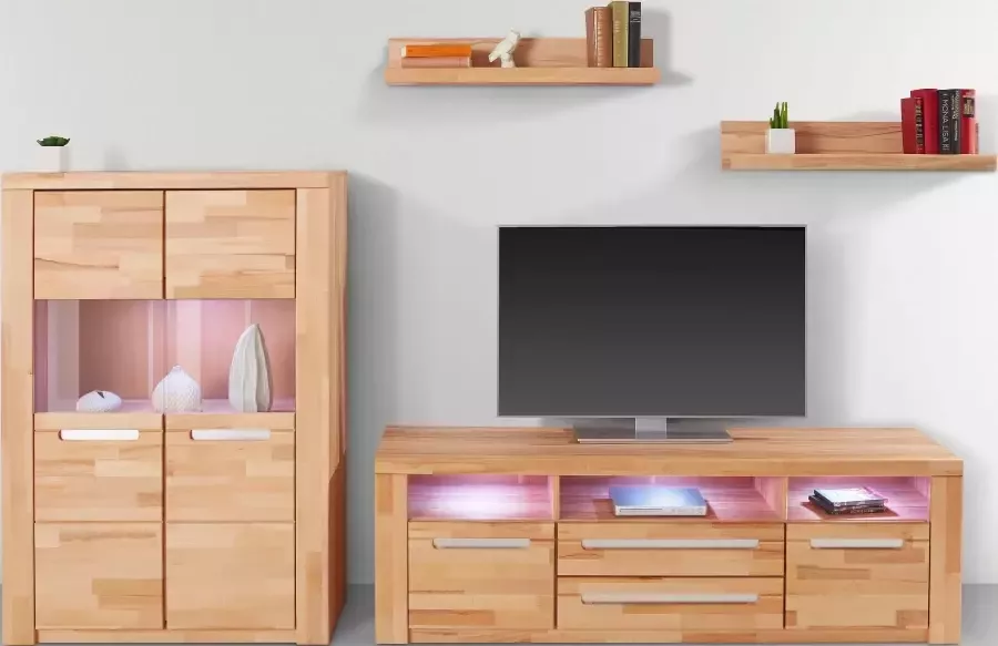 Home affaire Wandmeubel Kolding gedeeltelijk massief hout (set 4-delig) - Foto 7