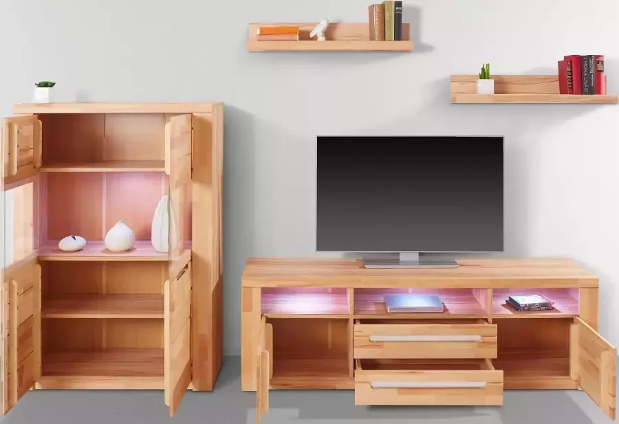 Home affaire Wandmeubel Kolding gedeeltelijk massief hout (set 4-delig) - Foto 3