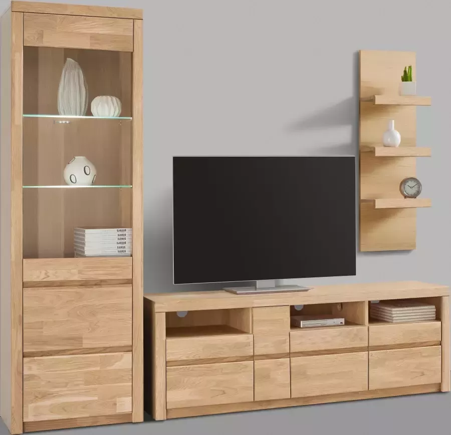 Home affaire Wandmeubel Silkeborg gedeeltelijk massief hout (set 3-delig)