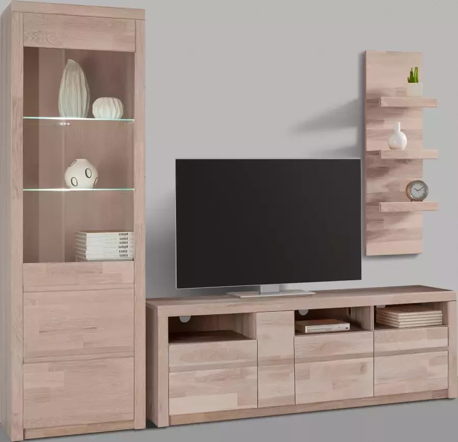 Home affaire Wandmeubel Silkeborg gedeeltelijk massief hout (set 3-delig)
