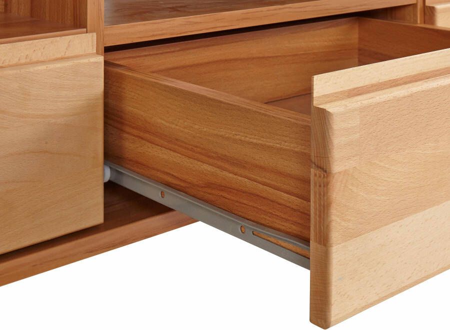 Home affaire Wandmeubel Vetro fronten massief hout lichaam houtvezelplaat gripgaten Vloeren gedeeltelijk verplaatsbaar kabeldoorvoer bij TV gedeelte (set 4-delig) - Foto 3