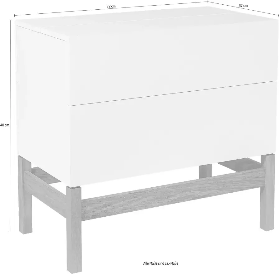 Woodman Barmeubel Delian Breedte 75 cm onderstel van massief eiken in Scandinavisch design - Foto 2