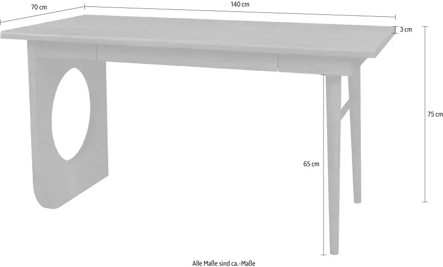 Woodman Bureau BAU chique houtfineer in notenkleur breedte 140 cm - Foto 5