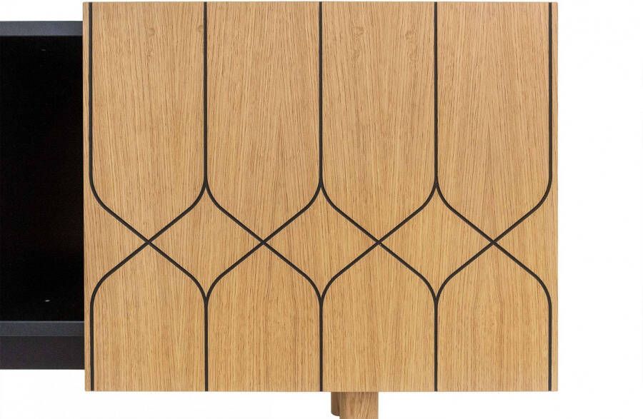 Woodman Dressoir PORTO decoratieve frezen met eikenfineer breedte 175 cm - Foto 2