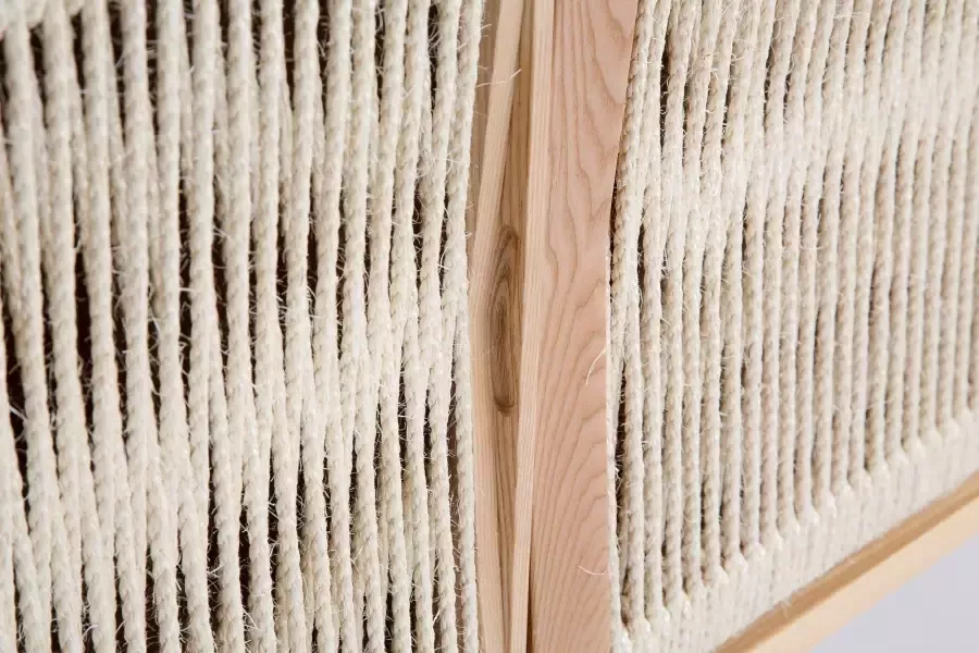 Woodman Highboard Lidia met deurfronten van gevlochten natuurlijke hennep breedte 90 cm - Foto 5